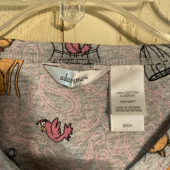 S/2 Gray Cat Print Nightgowns, SMALL, NEW - Picture 3 of 15